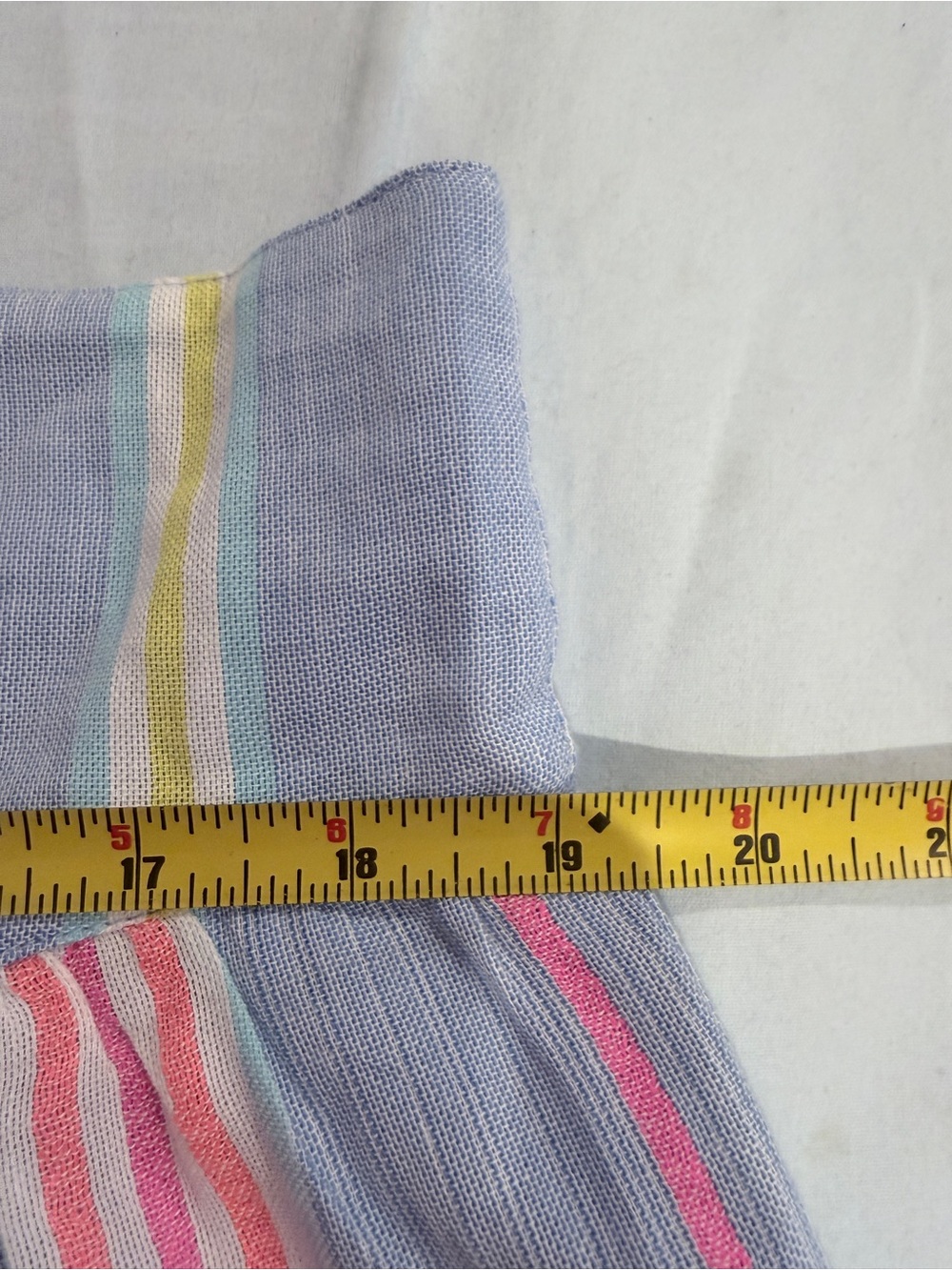 Anthropologie dRA Los Angeles 100% Cotton Light Blue Neon Striped Summer Dress - Picture 14 of 15